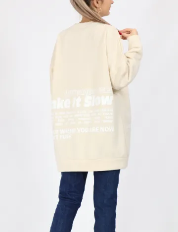 Bluza Oversize Noisy May, crem Crem