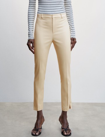 Pantaloni Mango, crem