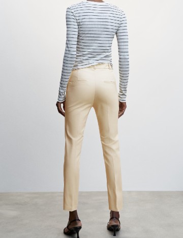 Pantaloni Mango, crem