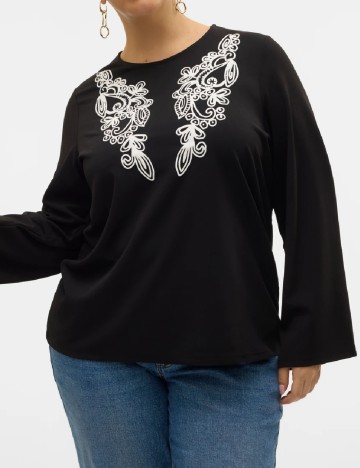 Bluza Vero Moda Curve, negru