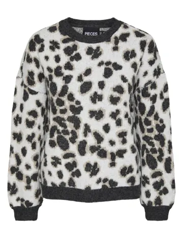 Pulover Pieces, animal print Animal print