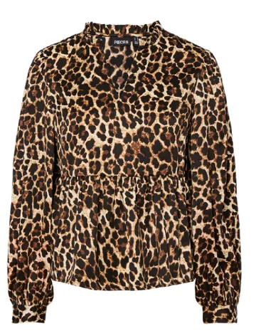 Bluza Pieces, animal print Animal print