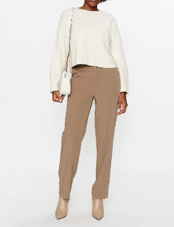 Pantaloni Vero Moda, bej Crem