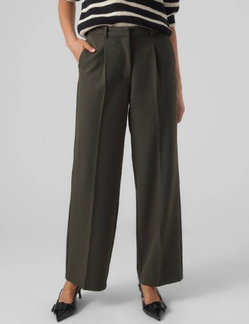 Pantaloni Vero Moda, verde inchis