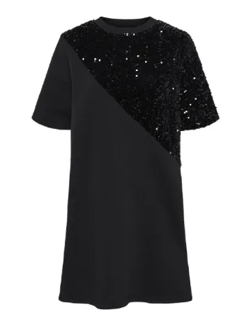 Rochie scurta Pieces, negru Negru