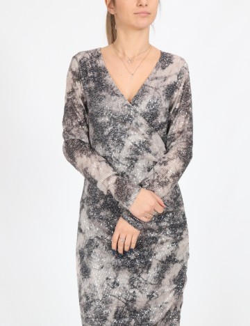 Rochie scurta Pieces, gri