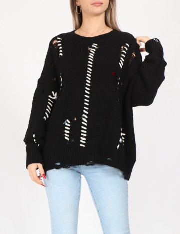 Pulover Oversize Noisy May, negru