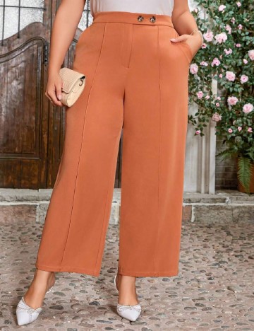 Pantaloni SHEIN CURVE, portocaliu