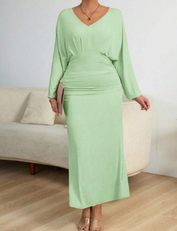 Rochie lunga SHEIN CURVE, verde