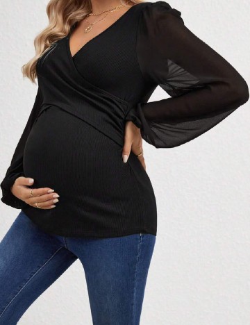 Bluza SHEIN Maternity, negru