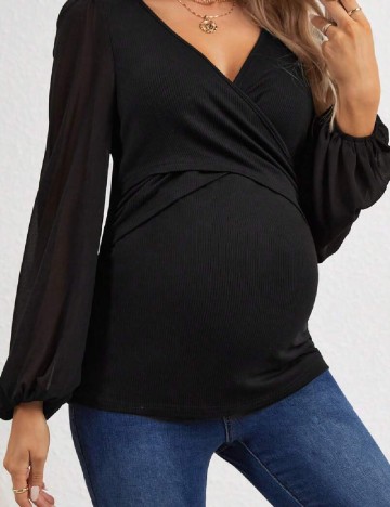 Bluza SHEIN Maternity, negru