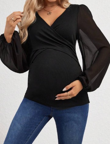 Bluza SHEIN Maternity, negru