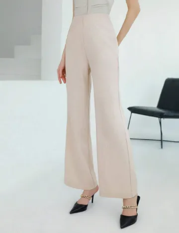 Pantaloni SHEIN, ecru Alb