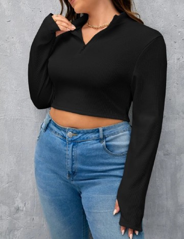 Top SHEIN CURVE, negru