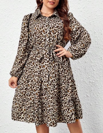 Rochie medie SHEIN CURVE, animal print