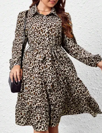 Rochie medie SHEIN CURVE, animal print Animal print