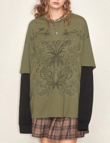 Bluza Oversize Romwe, verde