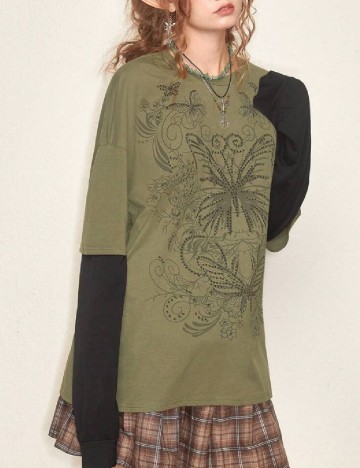 Bluza Oversize Romwe, verde