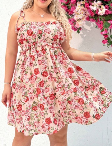 Rochie scurta SHEIN CURVE, floral print