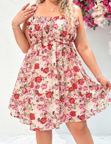 Rochie scurta SHEIN CURVE, floral print