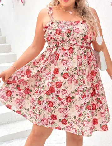 Rochie scurta SHEIN CURVE, floral print Floral print