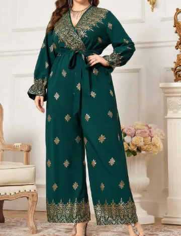 Salopeta SHEIN CURVE, verde Verde