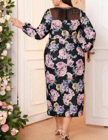 Rochie medie SHEIN CURVE, floral print