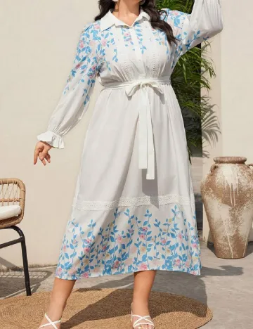 Rochie lunga SHEIN CURVE, alb Alb