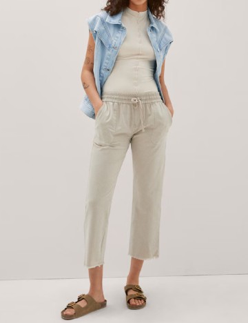 Pantaloni Mango, crem