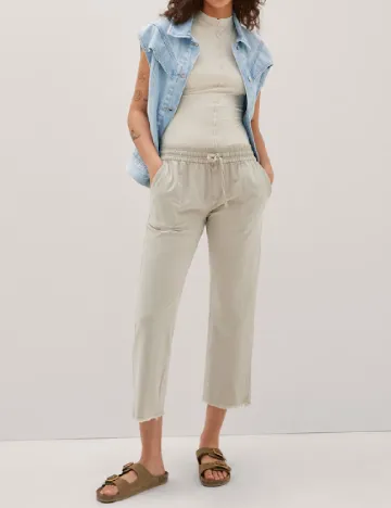 Pantaloni Mango, crem Crem