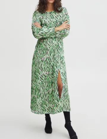 Rochie medie Ichi, verde Verde