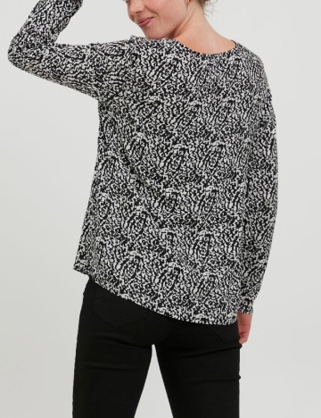 Bluza Ichi, alb/negru