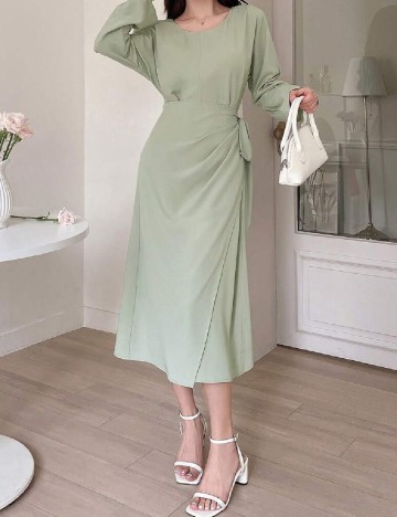 Rochie medie Dazy, verde