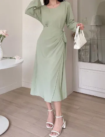 Rochie medie Dazy, verde Verde