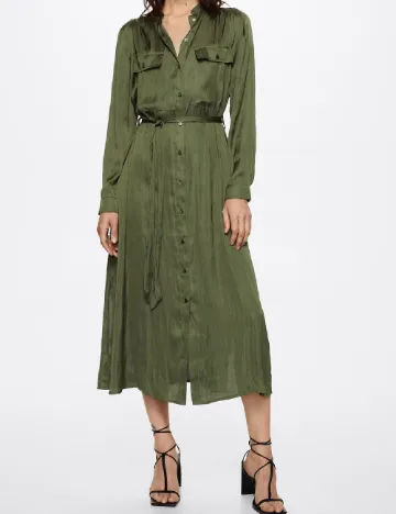 Rochie medie Mango, verde Verde