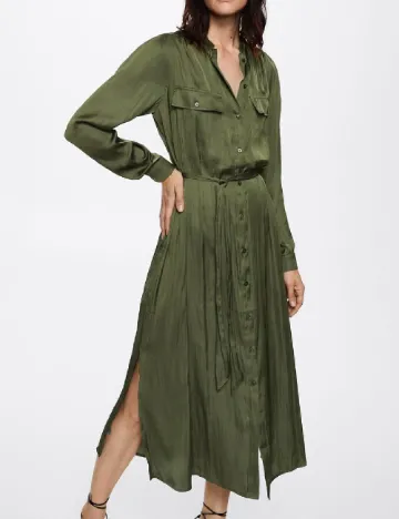 Rochie medie Mango, verde Verde