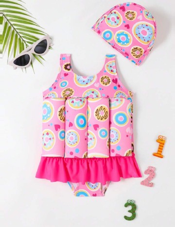 Costum de baie Shein Kids, roz