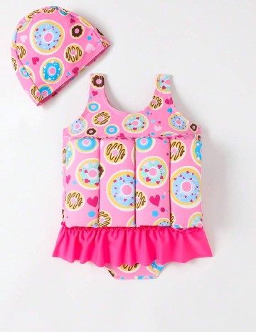 Costum de baie Shein Kids, roz