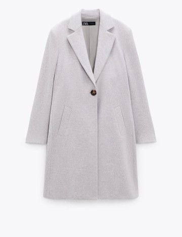 Palton Zara, alb/gri