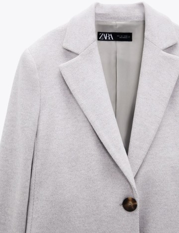 Palton Zara, alb/gri