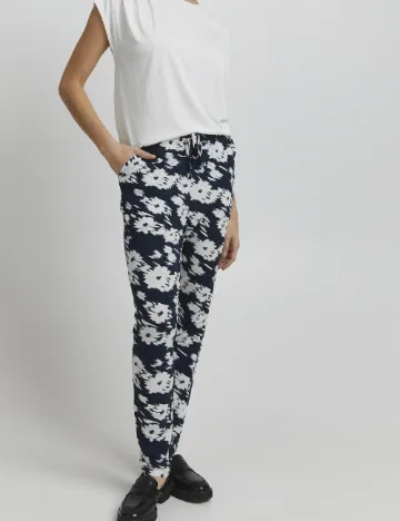 Pantaloni Ichi, bleumarin Albastru