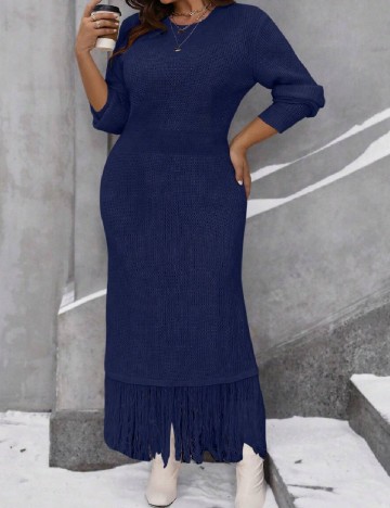 Rochie lunga SHEIN CURVE, bleumarin