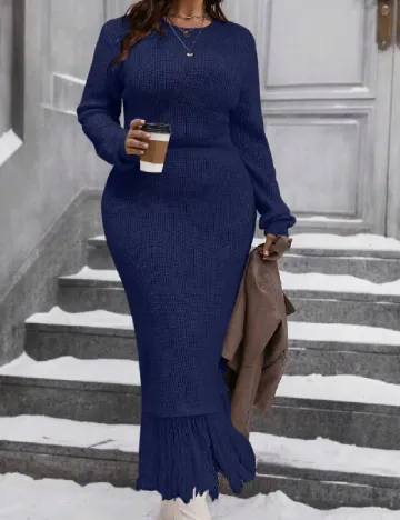 Rochie lunga SHEIN CURVE, bleumarin Albastru