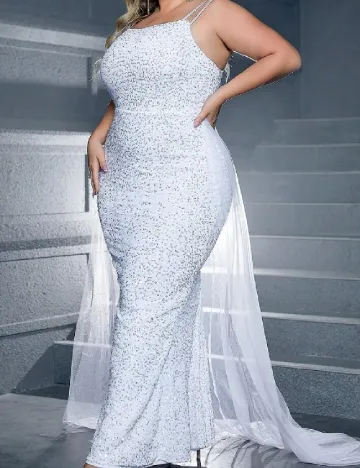 Rochie lunga House of chic Curve, alb Alb