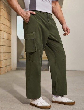 Pantaloni SHEIN Plus Size Men, verde