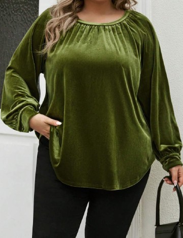 Bluza SHEIN CURVE, verde