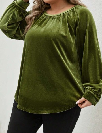 Bluza SHEIN CURVE, verde