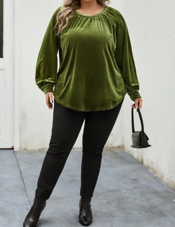 Bluza SHEIN CURVE, verde