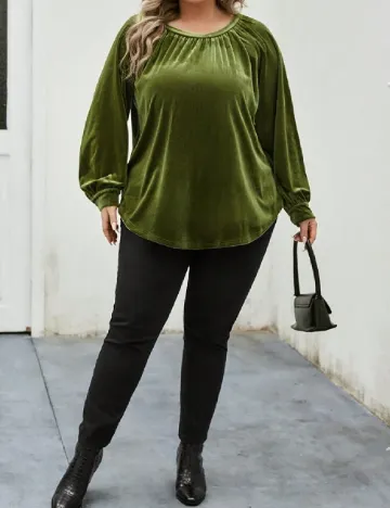 Bluza SHEIN CURVE, verde Verde