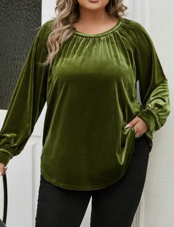 Bluza SHEIN CURVE, verde